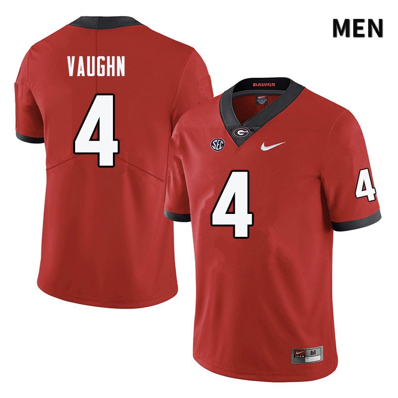 Georgia Bulldogs Men's Sam Vaughn #4 Red Stitched College UGA Football Jersey 23UN014KP